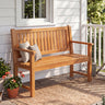 2-Seater Outdoor Wooden Bench with Backrest and Armrests