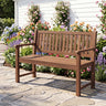 2-Seater Outdoor Wooden Bench with Backrest and Armrests