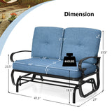 2 Seats Outdoor Swing Glider Chair with Comfortable Cushions