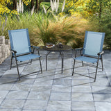 2 Set of Patio Dining Chair with Armrests and Metal Frame