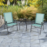 2 Set of Patio Dining Chair with Armrests and Metal Frame