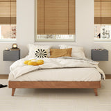2 Storage Drawers Wall Mounted Floating Nightstand for Bedroom