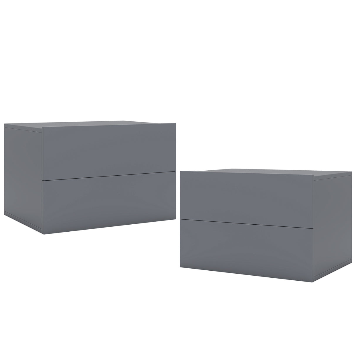 2 Storage Drawers Wall Mounted Floating Nightstand for Bedroom