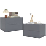 2 Storage Drawers Wall Mounted Floating Nightstand for Bedroom
