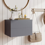 2 Storage Drawers Wall Mounted Floating Nightstand for Bedroom