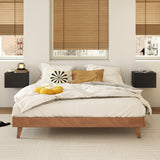 2 Storage Drawers Wall Mounted Floating Nightstand for Bedroom