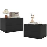 2 Storage Drawers Wall Mounted Floating Nightstand for Bedroom