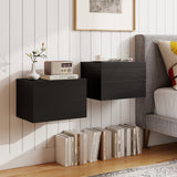2 Storage Drawers Wall Mounted Floating Nightstand for Bedroom