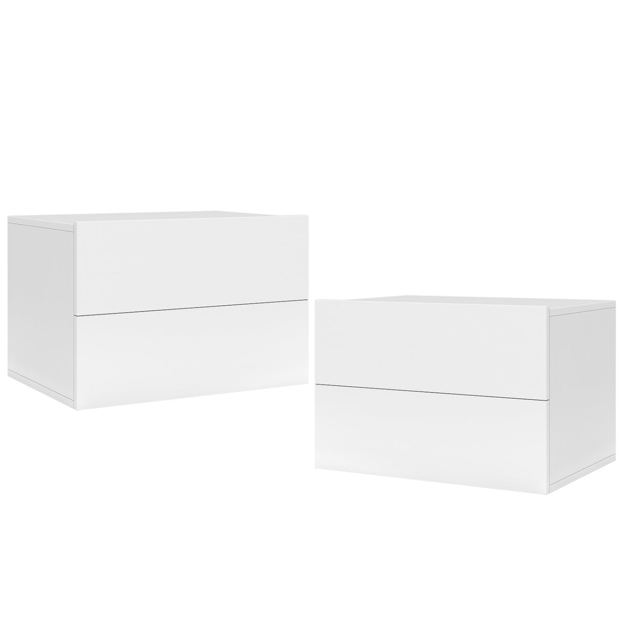 2 Storage Drawers Wall Mounted Floating Nightstand for Bedroom