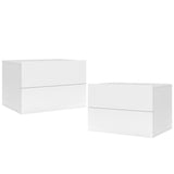 2 Storage Drawers Wall Mounted Floating Nightstand for Bedroom