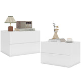 2 Storage Drawers Wall Mounted Floating Nightstand for Bedroom