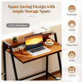 2 Tier Computer Desk PC Laptop Table Study Writing Home Office Workstation New