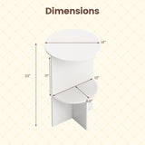 2-Tier Round Side Table with Storage Shelf for Small Space-White