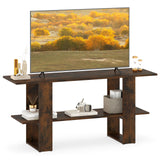 2-Tier TV Stand with Storage for TVs up to 55 Inch Console Table with Open Shelf-Rustic Brown