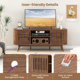 2-Door TV Stand for TVs up to 60 Inches with Adjustable Shelves-Walnut