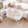 1 Baby Bassinet with Rocking Motion Foldable Bedside Sleeper with Breathable Mesh