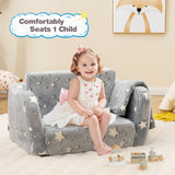 2-in-1 Folding Kids Couch with Blanket Glow in the Dark