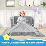 2-in-1 Folding Kids Couch with Blanket Glow in the Dark