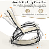 2-in-1 Outdoor Rocking Chair with 4-Position Adjustable Backrest for Patio Porch Poolside