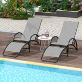 2-in-1 Outdoor Rocking Chair with 4-Position Adjustable Backrest for Patio Porch Poolside
