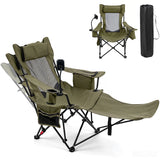 2-in-1 Reclining Camping Chair with 3-Level Adjustable Backrest