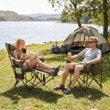2-in-1 Reclining Camping Chair with 3-Level Adjustable Backrest