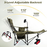 2-in-1 Reclining Camping Chair with 3-Level Adjustable Backrest