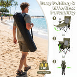 2-in-1 Reclining Camping Chair with 3-Level Adjustable Backrest