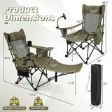 2-in-1 Reclining Camping Chair with 3-Level Adjustable Backrest