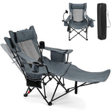 2-in-1 Reclining Camping Chair with 3-Level Adjustable Backrest