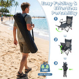 2-in-1 Reclining Camping Chair with 3-Level Adjustable Backrest