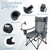 2-in-1 Reclining Camping Chair with 3-Level Adjustable Backrest