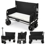2-in-1 Wagon Bench Seat Combo Collapsible Beach Cart