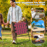 2 Pieces Folding Beach Chair Camping Lawn Webbing Chair