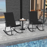 2 Pieces Outdoor Rocking Chairs with Breathable Backrest
