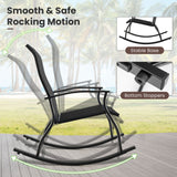 2 Pieces Outdoor Rocking Chairs with Breathable Backrest