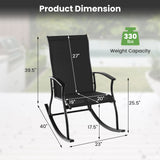 2 Pieces Outdoor Rocking Chairs with Breathable Backrest
