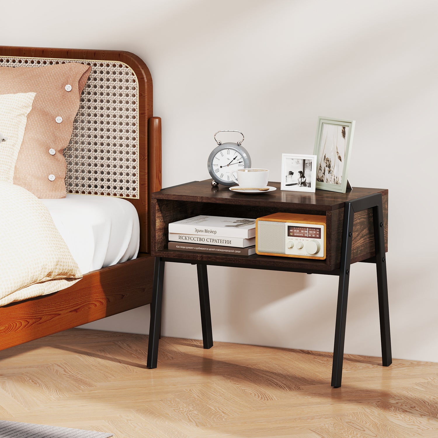 2 Pieces Stackable Night Stand Bedside End Table Set