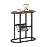 2-tier Oval Narrow Bedside End Table