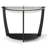 2-tier Tempered Glass Console Table with Clear Glass Top and Open Shelf