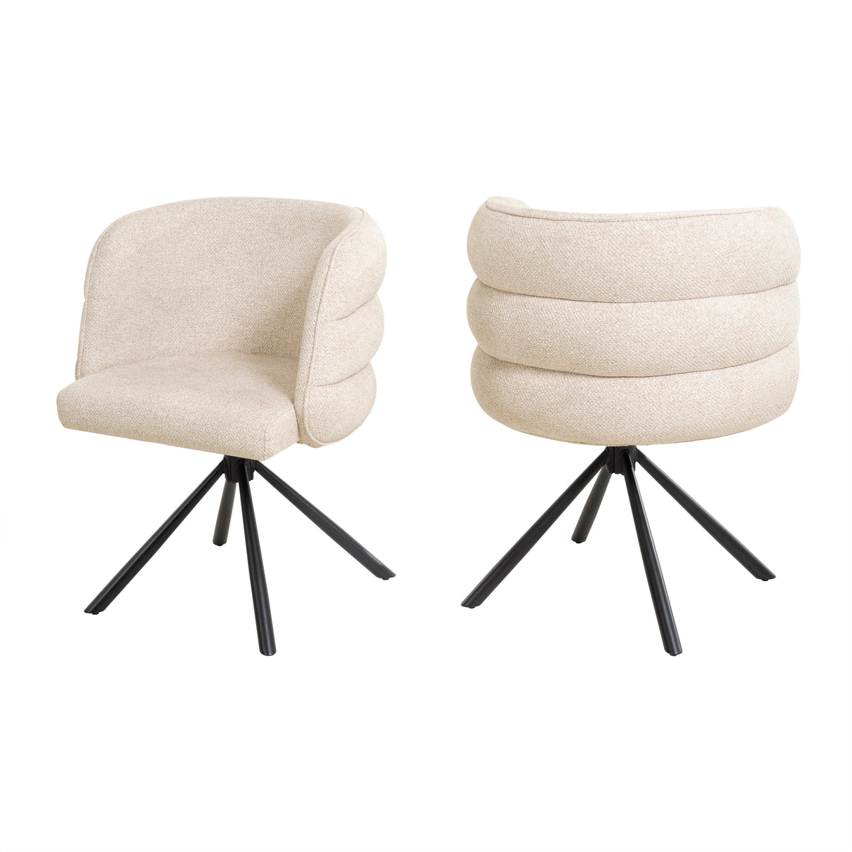 270° Swivel Home Office Desk Chairs Set of 2,Modern Dining Chairs, Upholstered Bedroom Chairs with Metal Base,Makeup Chair for Vanity, for Living Room, Bedroom,Study Room,Dining Room(Beige)