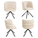 270° Swivel Home Office Desk Chairs Set of 2,Modern Dining Chairs, Upholstered Bedroom Chairs with Metal Base,Makeup Chair for Vanity, for Living Room, Bedroom,Study Room,Dining Room(Beige)
