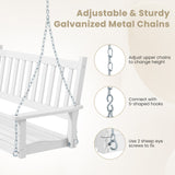 2-Person Wooden Outdoor Porch Swing with 500 lbs Weight Capacity