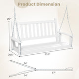 2-Person Wooden Outdoor Porch Swing with 500 lbs Weight Capacity