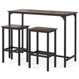 Industrial 3-Piece 47.5" Counter-Height Dining Table and 2 Bar Stools