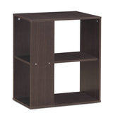 2-Tier Side End Table with Storage Shelves
