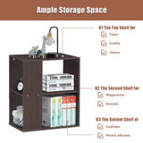 2-Tier Side End Table with Storage Shelves