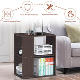 2-Tier Side End Table with Storage Shelves