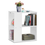 2-Tier Side End Table with Storage Shelves