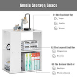 2-Tier Side End Table with Storage Shelves